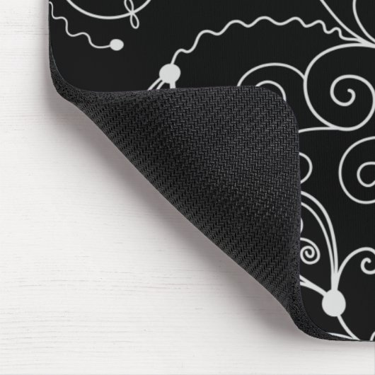 Muster von Wirbel, Muster, schwarz und weiß Mousepad (Ecke)