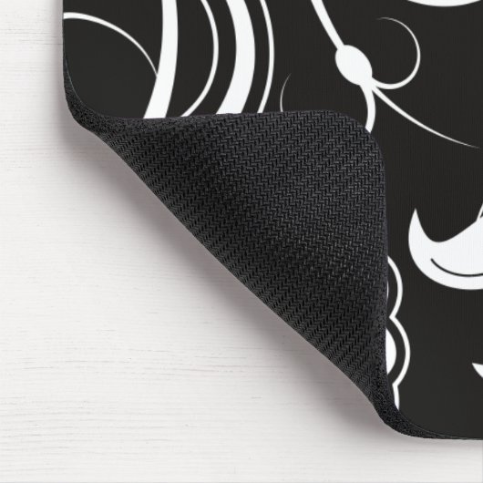 Muster von Wirbel, Schwarz und Weiß, Ihr Name Mousepad (Ecke)