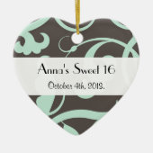 Muster von Wirbel, wirbelfarbenes Muster, grün, sü Keramikornament (Vorne)