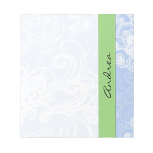 Muster von Wirbel, wirbelfarbiges Muster, blau, Ih Notizblock