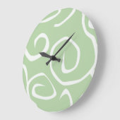 Muster von Wirbel, wirbelndes Muster, wirbeln, grü Große Wanduhr (Winkel)