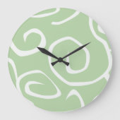 Muster von Wirbel, wirbelndes Muster, wirbeln, grü Große Wanduhr (Vorderseite)
