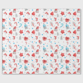 Muster von Zwergen, Geschenken, Kanadiern Geschenkpapier (Flach)