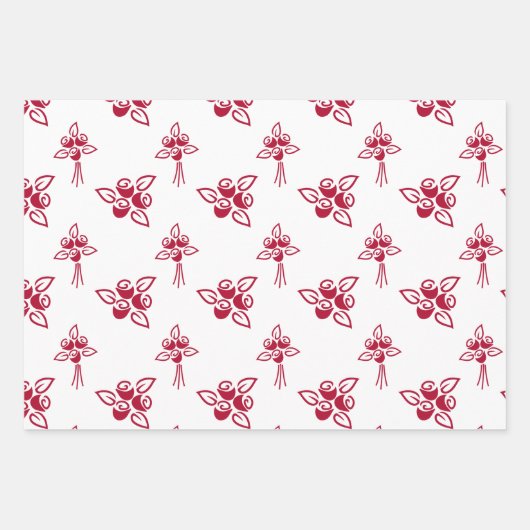 Muster-Wandpapier mit glatten Rote Rosen Geschenkpapier Set (Vorderseite 3)