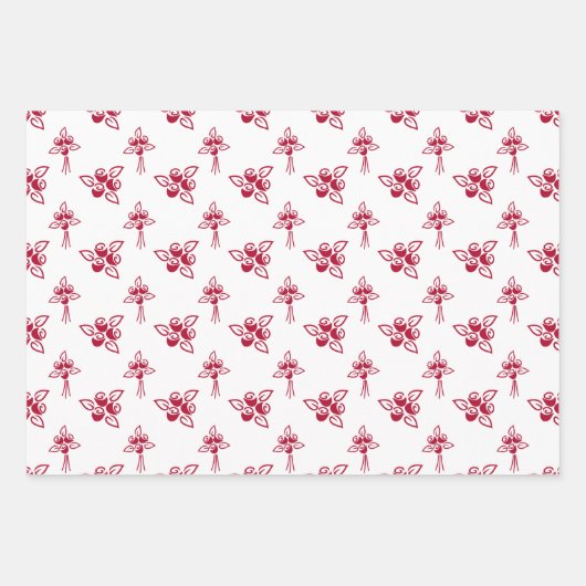 Muster-Wandpapier mit glatten Rote Rosen Geschenkpapier Set (Vorderseite 2)