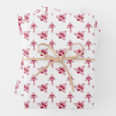 Muster-Wandpapier mit glatten Rote Rosen Geschenkpapier Set (Beispiel)