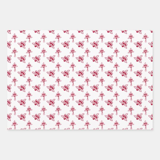 Muster-Wandpapier mit glatten Rote Rosen Geschenkpapier Set (Vorderseite)