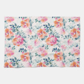 Muster Wasserfarbene Blume Elegantes Blumenmuster Geschirrtuch (Horizontal)