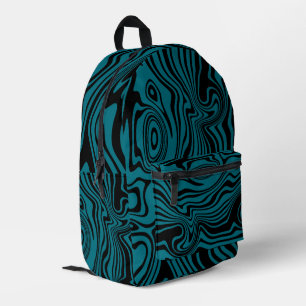 Muster Waves Black Blue Backpack - Farben auswähle Bedruckter Rucksack