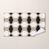 Muster weiche Kurven - Taupe, Schwarz und Weiß Badhandtuch Set (Handtuch)