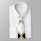 Muster weiche Kurven - Taupe, Schwarz und Weiß Krawatte (Gebunden)