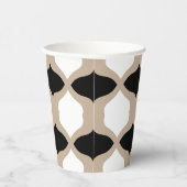 Muster weiche Kurven - Taupe, Schwarz und Weiß Pappbecher (Rechts)