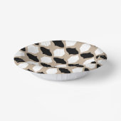 Muster weiche Kurven - Taupe, Schwarz und Weiß Pappteller (Gewinkelt)