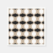 Muster weiche Kurven - Taupe, Schwarz und Weiß Serviette (Vorderseite)