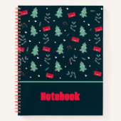 Muster Weihnachtsbaum-Notebook Notizblock (Vorderseite)