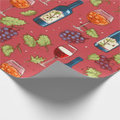 Muster Wein und Trauben Geschenkpapier (Ecke)