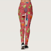 Muster Wein und Trauben Leggings (Rückseite)