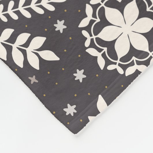 Muster weißer Schneeflocken Fleecedecke (Ecke)