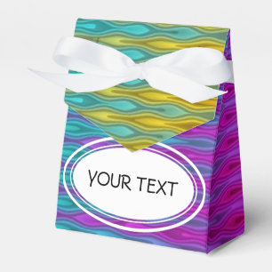 Muster - Wellenstreifen - Neon gefärbt + Ihr Text Geschenkschachtel