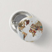 Muster-Weltkarte Button (Vorne & Hinten)