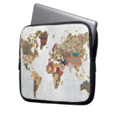 Muster-Weltkarte Laptopschutzhülle (Vorderseite Links)