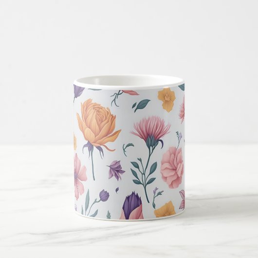 Muster wild lebender Blume Kaffeetasse (Mittel)