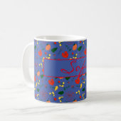 Muster Wildblumen Roter Mohnkaffee Tasse (Vorderseite Links)