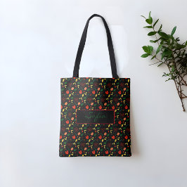 Muster Wildblumen Roter Mohnsack Tasche