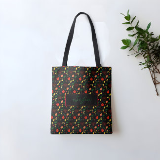 Muster Wildblumen Roter Mohnsack Tasche