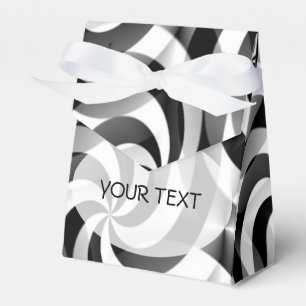 Muster - Wirbel Schwarzes u. Weiß + Ihr Text Geschenkschachtel