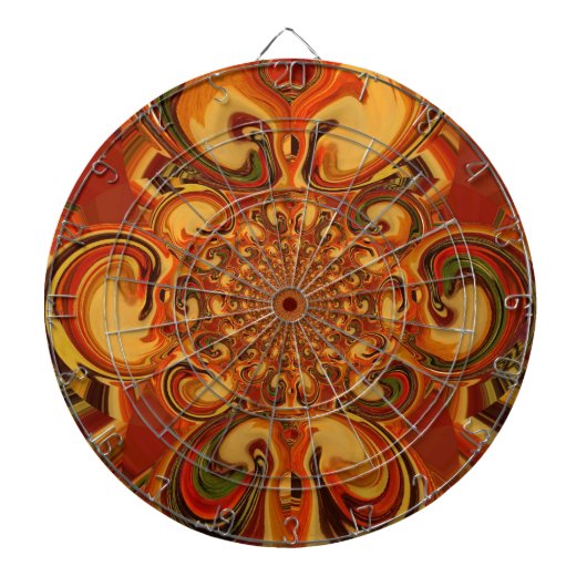 Muster wirbeln: Farbtöne von Orange, Braun und Grü Dartscheibe (vorne)