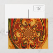 Muster wirbeln: Farbtöne von Orange, Braun und Grü Postkarte (Vorne/Hinten)