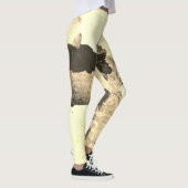 Muster-Workout aus Abstraktem, schwarzem und weiße Leggings (Rechts)