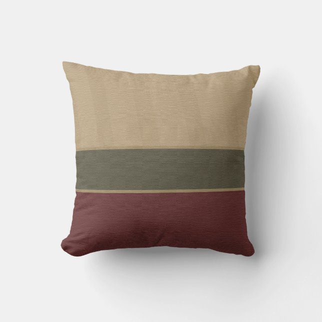 Muster-Wurfs-Kissen Burgunders TAN Colorblock Kissen (Vorderseite)