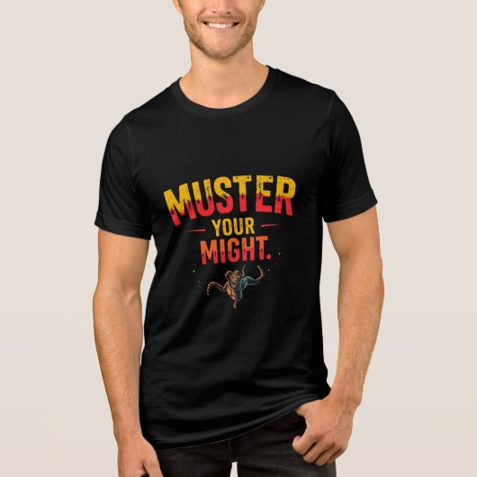 Muster Your Might – Beast Mode Grafik Tri-Blend Shirt (Vorderseite)