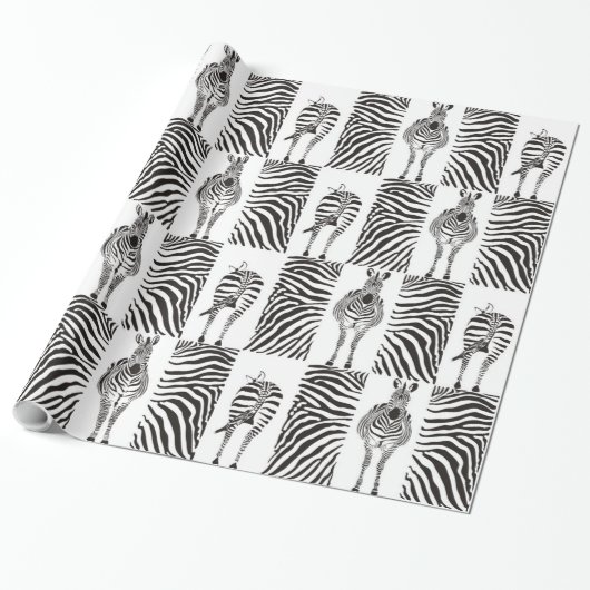 Muster Zebras Geschenkpapier (Ungerollt)