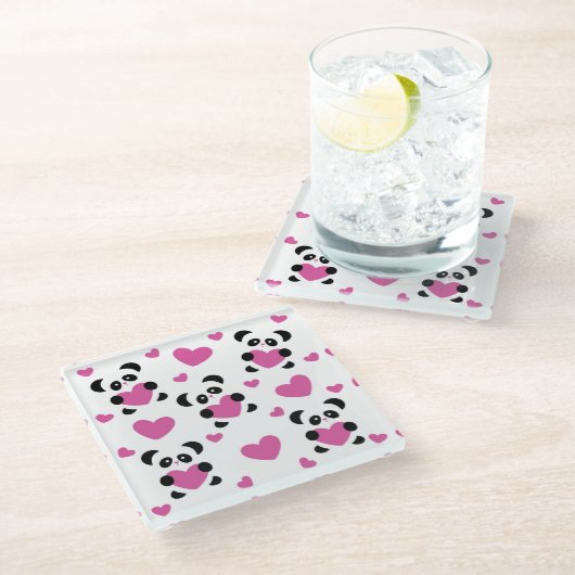 Muster zum Tag der Liebe Glasuntersetzer (Schrägansicht)