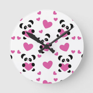 Muster zum Tag der Liebe Runde Wanduhr
