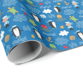 Muster zum Thema Meer Geschenkpapier (Rolleneckpunkt)