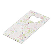 Musteranzeigen mit Blumen Geldkarten Flaschenöffner (Vorderseite Schrägansicht)