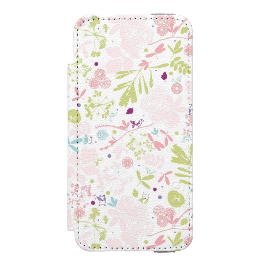 Musteranzeigen mit Blumen Incipio iPhone Geldbeutel-Hülle (Folio Vorderseite)