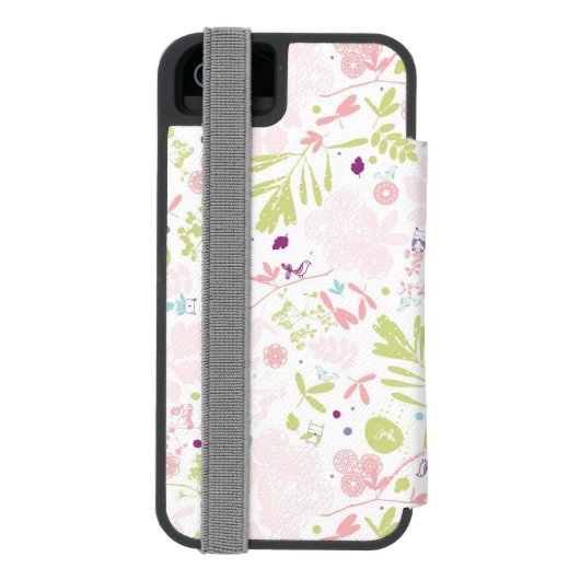 Musteranzeigen mit Blumen Incipio iPhone Geldbeutel-Hülle (Folio Rückseite)