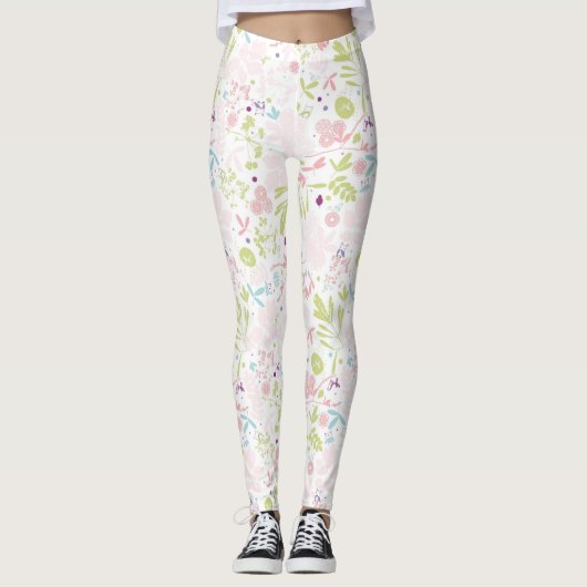 Musteranzeigen mit Blumen Leggings (Vorderseite)