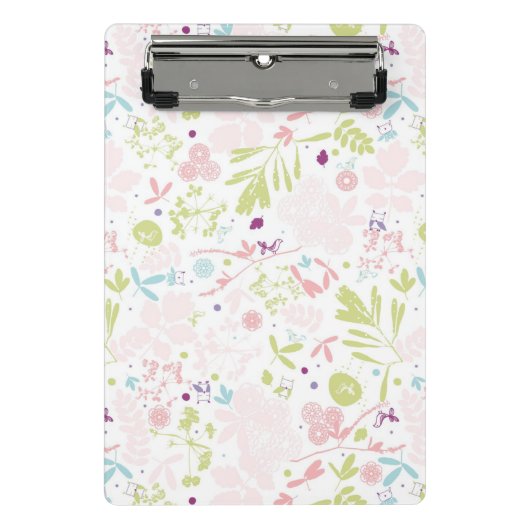 Musteranzeigen mit Blumen Mini Klemmbrett (Vorderseite)
