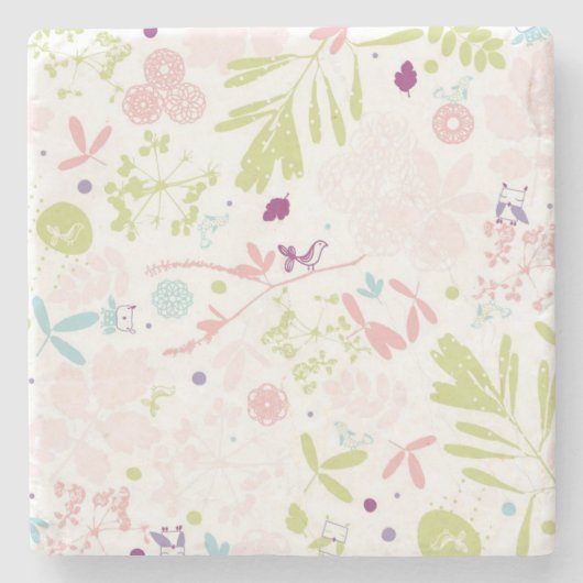 Musteranzeigen mit Blumen Steinuntersetzer (Vorderseite)