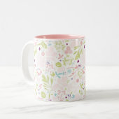Musteranzeigen mit Blumen Zweifarbige Tasse (Vorderseite Links)