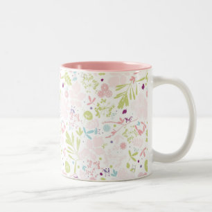 Musteranzeigen mit Blumen Zweifarbige Tasse