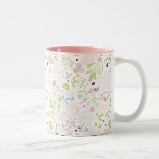 Musteranzeigen mit Blumen Zweifarbige Tasse (Rechts)
