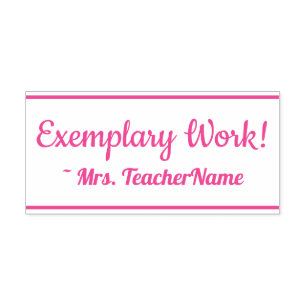 "Musterarbeit!" + Teacher's Name Rubber Briefmarke Permastempel