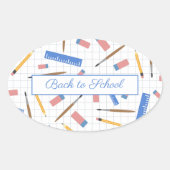 Musteraufkleber für Schulbedarf Ovaler Aufkleber (Vorderseite)